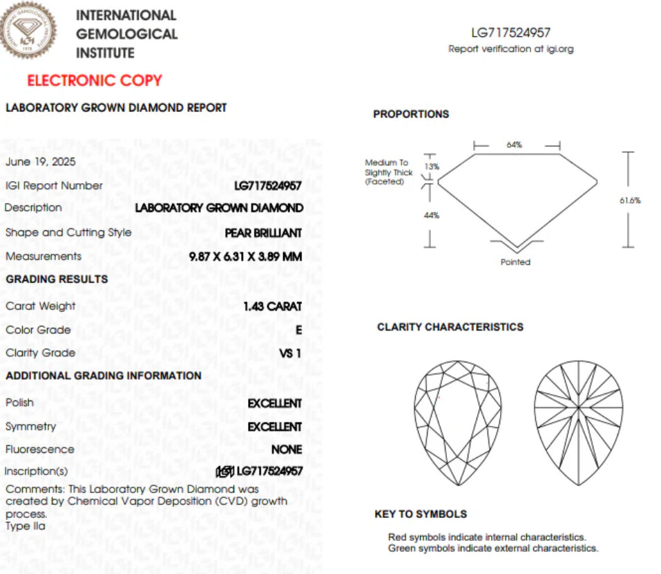 1.58ct 14K White Gold Pear Diamond Halo Engagement Ring