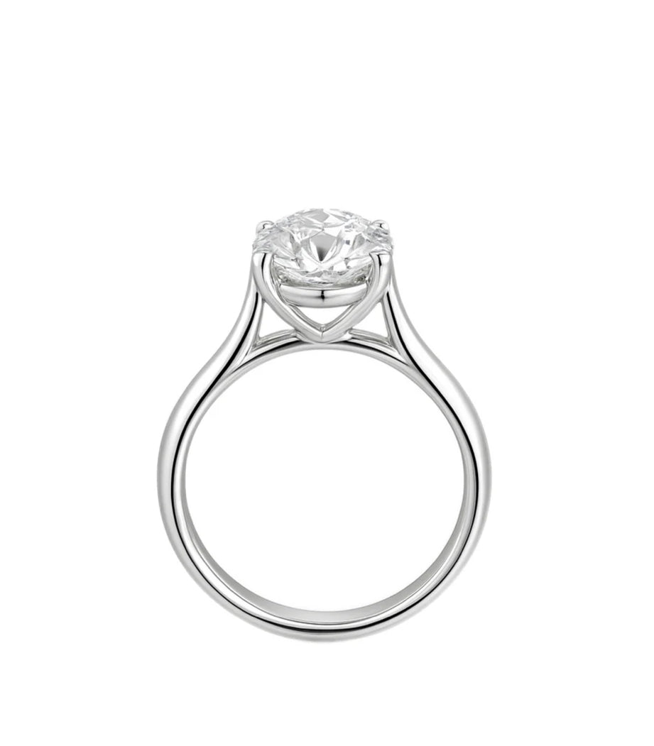3.07ct 14K White Gold Oval Diamond Engagement Ring