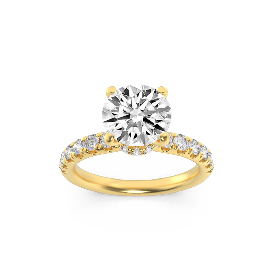 1.50ct 14K Yellow Gold Round Diamond Engagement Ring