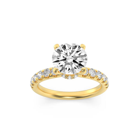 1.50ct 14K Yellow Gold Round Diamond Engagement Ring