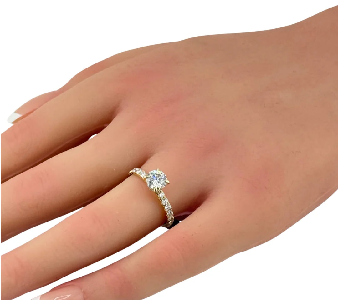 1.50ct 14K Yellow Gold Round Diamond Engagement Ring
