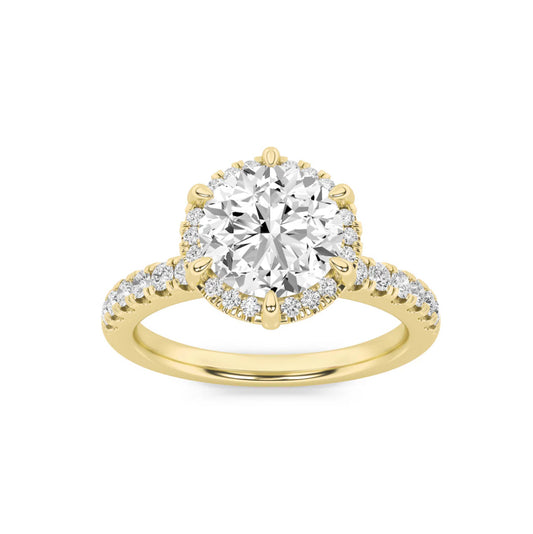 2.10ct 14K Yellow Gold Round Diamond Engagement Ring