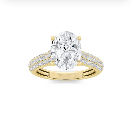 1.50ct 14K Yellow Gold Oval Diamond Engagement Ring