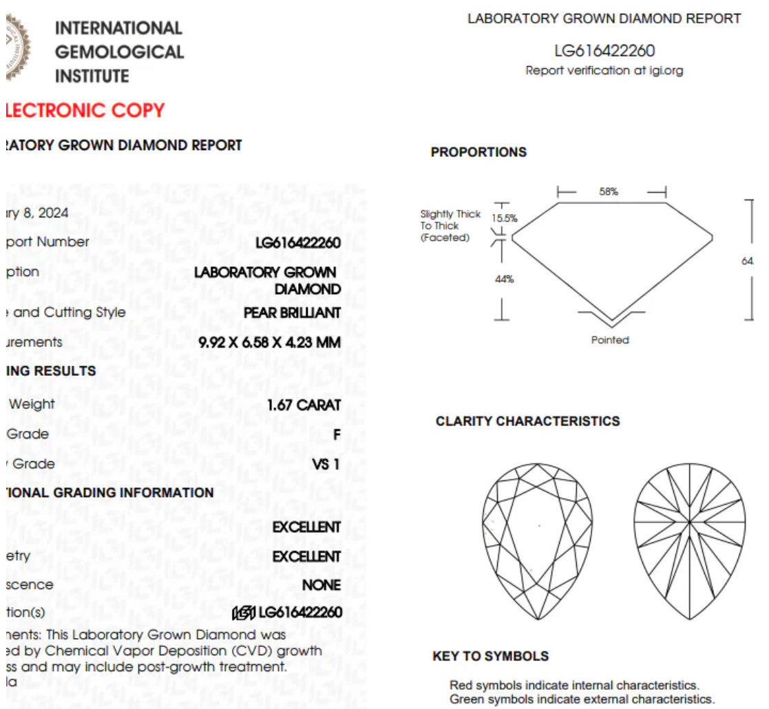 2.00ct 14K Yellow Gold Pear Diamond Engagement Ring