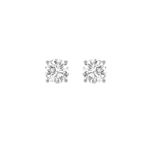 0.25ct 14K White Gold Round Diamond Solitaire Earrings