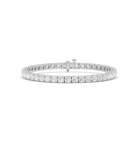 10.11ct 14K White Gold Lab Diamond Tennis Bracelet (IGI Certified, 7")