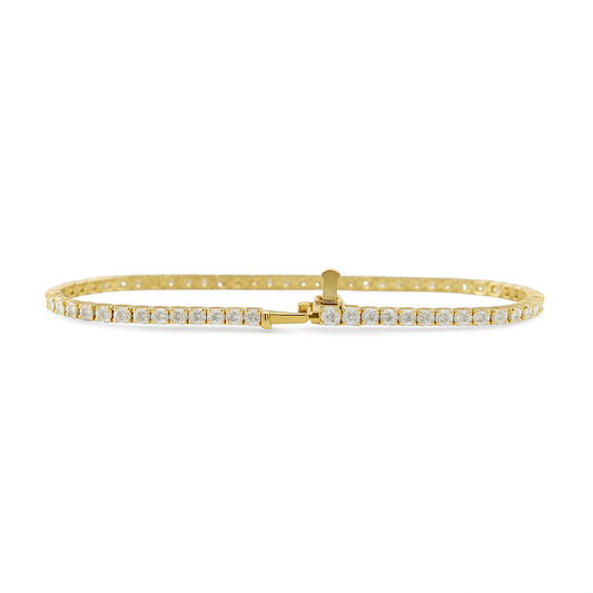 2.27ct 14K Yellow Gold Lab Diamond Tennis Bracelet (7”)