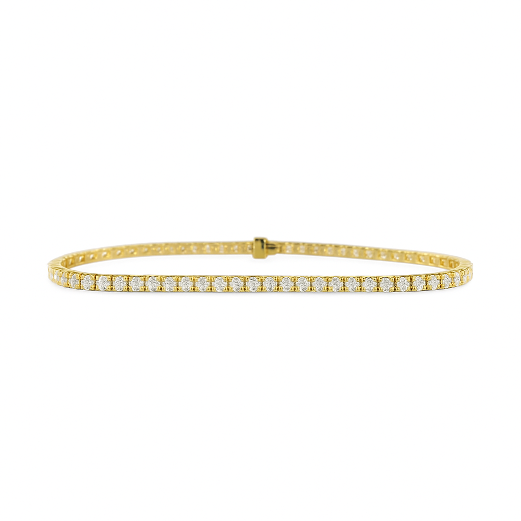 3.44ct 14K Yellow Gold Lab Diamond Tennis Bracelet (7")
