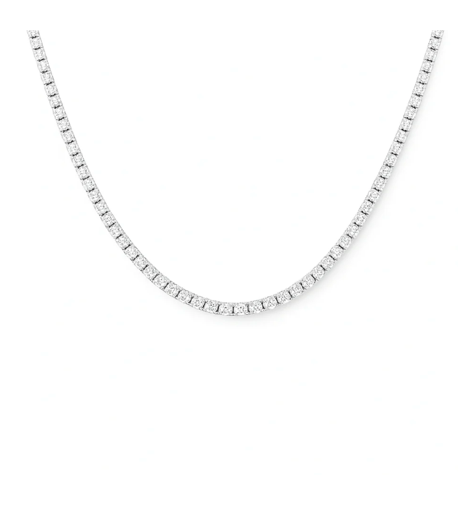 6.05ct Lab Diamond Tennis Necklace – 14K White Gold – 18” – VVS1–VS1